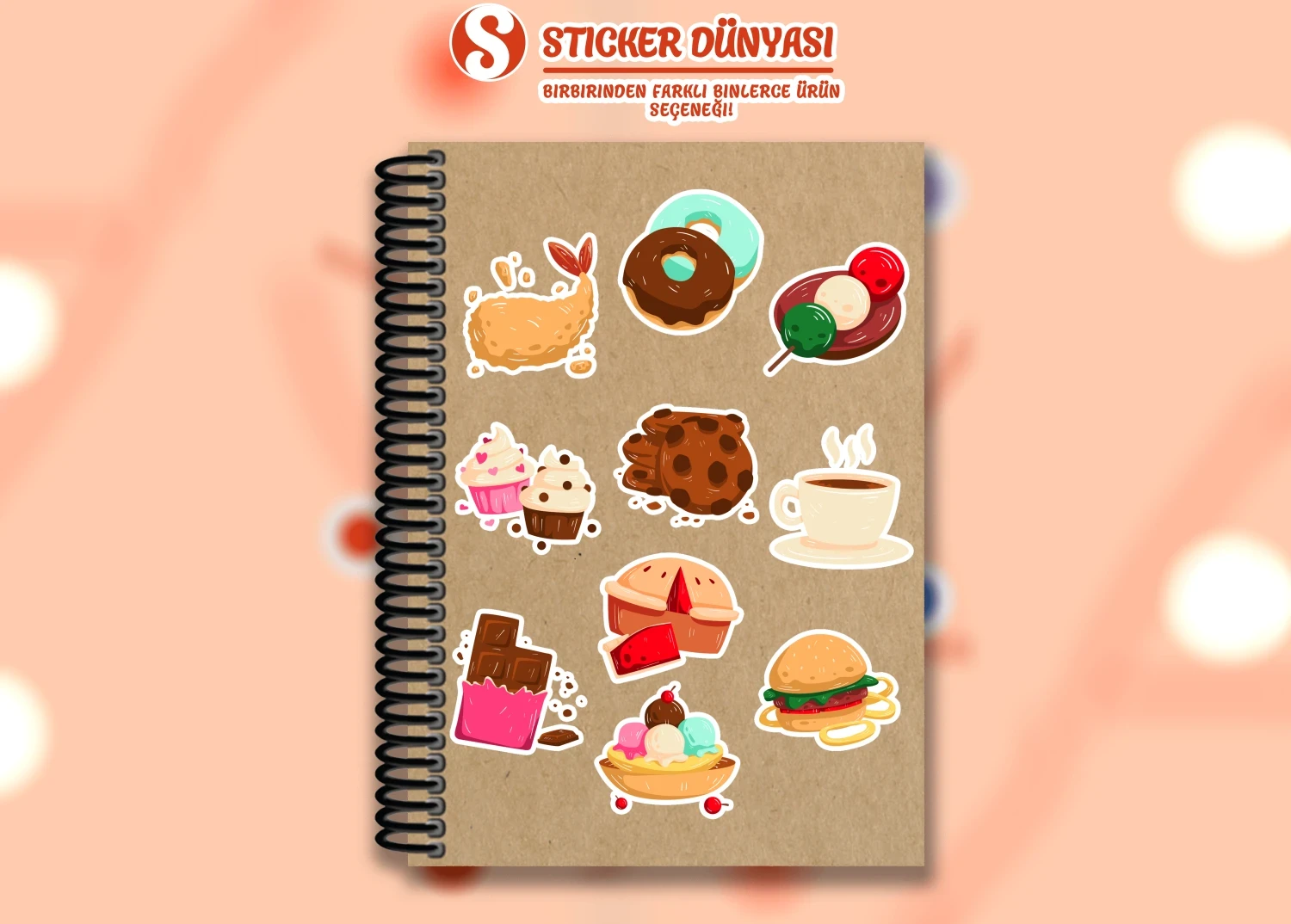 Favori Yiyecekler Temalı Leziz Sticker Koleksiyonu (F.Yiyecek1) görsel 3